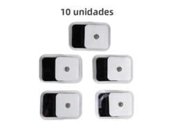(10 Piezas Blancas) Parches De Electrodos No Tejidos De 4 X 4 Cm, Paquete De Repuesto A Presión