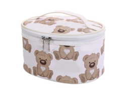 NEVEANCE Bolsa de Maquillaje Portátil con Dibujo de Osito Capacidad Grande en PU
