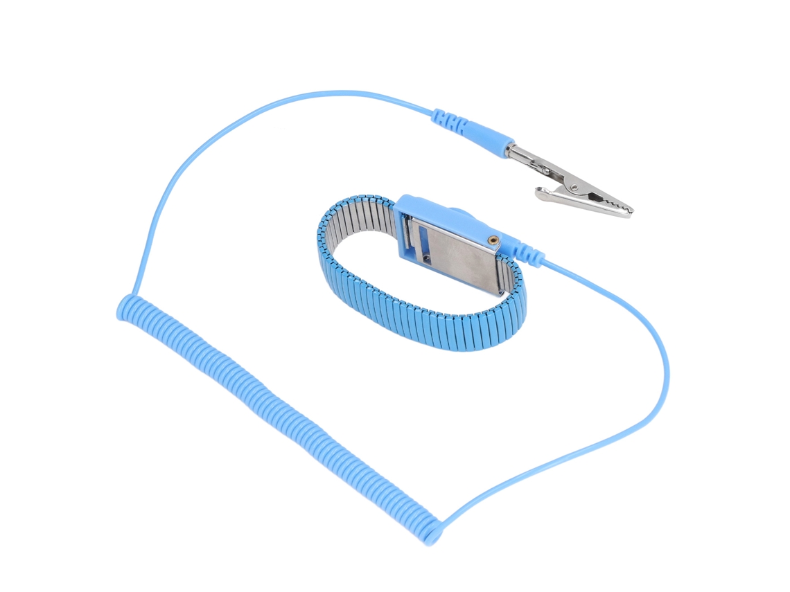 Pulsera Antiestática Esd De Puesta A Tierra Con Cable De 1.8m Para Taller Pulsera Azul