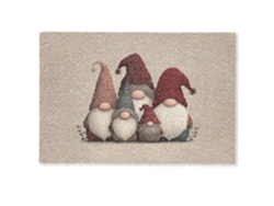 Felpudo Gnomos - Navidad - Nieve - Sombreros Puntiagudos 90x60