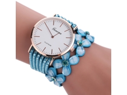 Reloj De Pulsera Étnico Retro Para Mujer Con Red Multicapa Dream Net, Azul Cielo.
