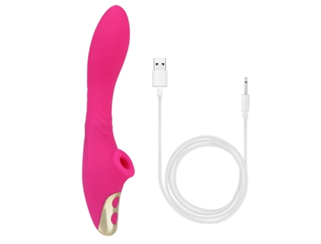 Vibrador de masaje de succión de silicona recargable con 9 modos para mujeres (rojo rosa) YIZHOOD