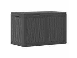 Maison Exclusive - Caja De Almacenaje Para Jardín 180 L Pp Ratán Negra