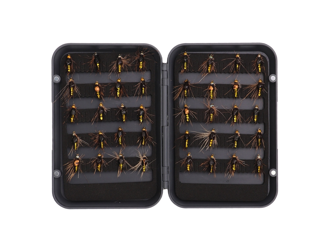 2026rebe-kit De Moscas Para Pesca Con Mosca 40 Piezas Hecho A Mano Realista Con Caja Impermeable
