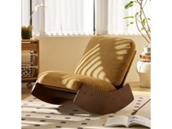 Cómoda Mecedora Tapizada De Madera Maciza, Perfecta Para El Salón O Para Leer, De Estilo Moderno.
