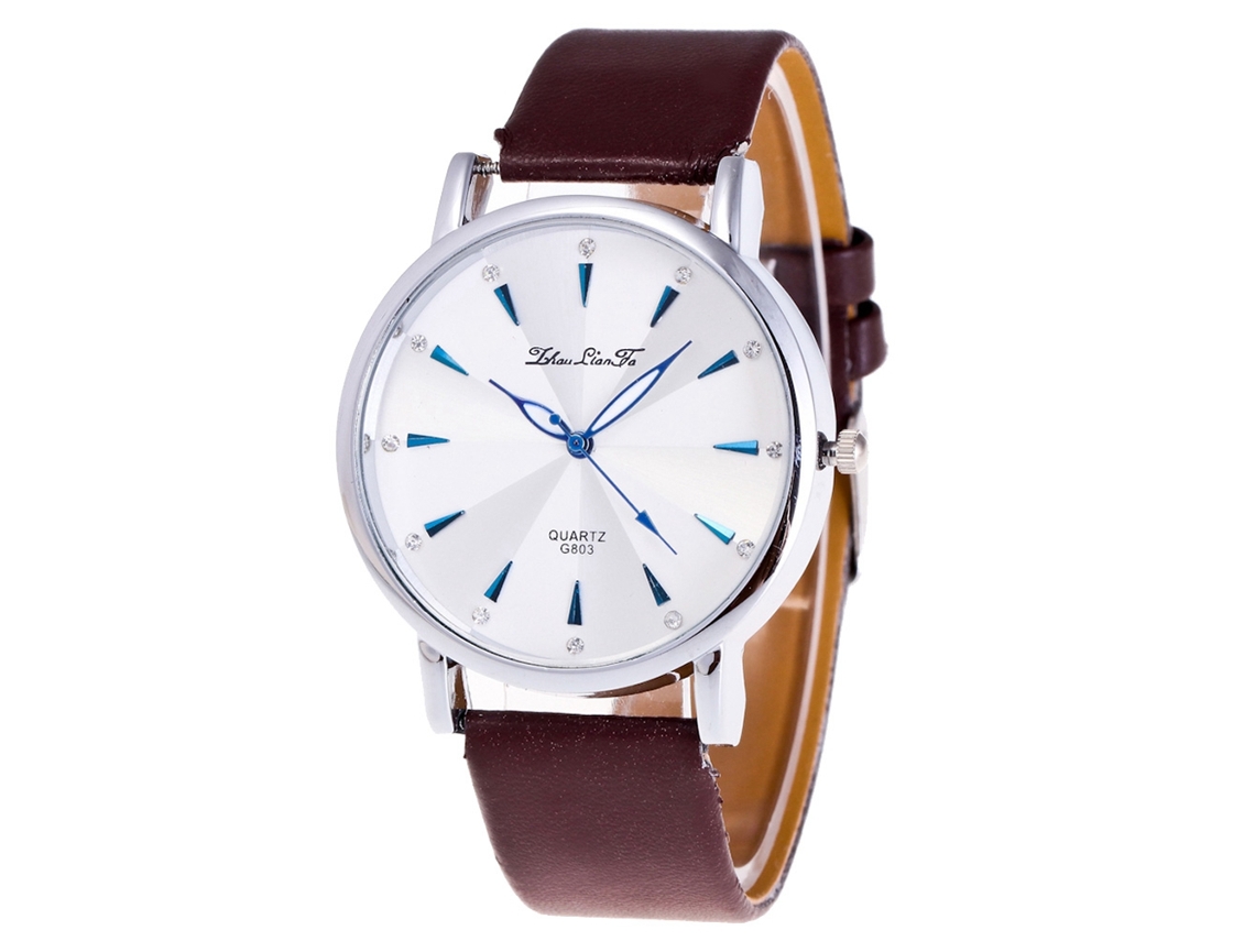 Reloj De Pulsera Analógico Unisex De Piel Sintética Con Movimiento De Cuarzo (color Café)