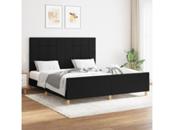 Cama Sin Colchón Tela Negro 160x200 Cm