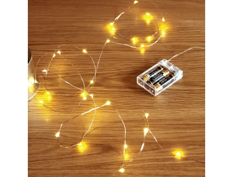 Cadena de luces LED, luces de hadas estrelladas de alambre de cobre con pilas, luces con pilas para dormitorio, Navidad, fiestas, bodas, centros de m