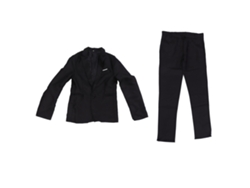 Traje De Hombre De Corte Ajustado: Chaqueta, Pantalón, 1 Botón, Cuello Vuelto, Bolsillo En El Pecho, Negro, Xl