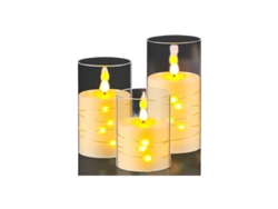 Cadena De Luces Led Con Forma De Vela Electrónica Sin Llama (10 Cm), Fabricada En Material Acrílico Transparente.