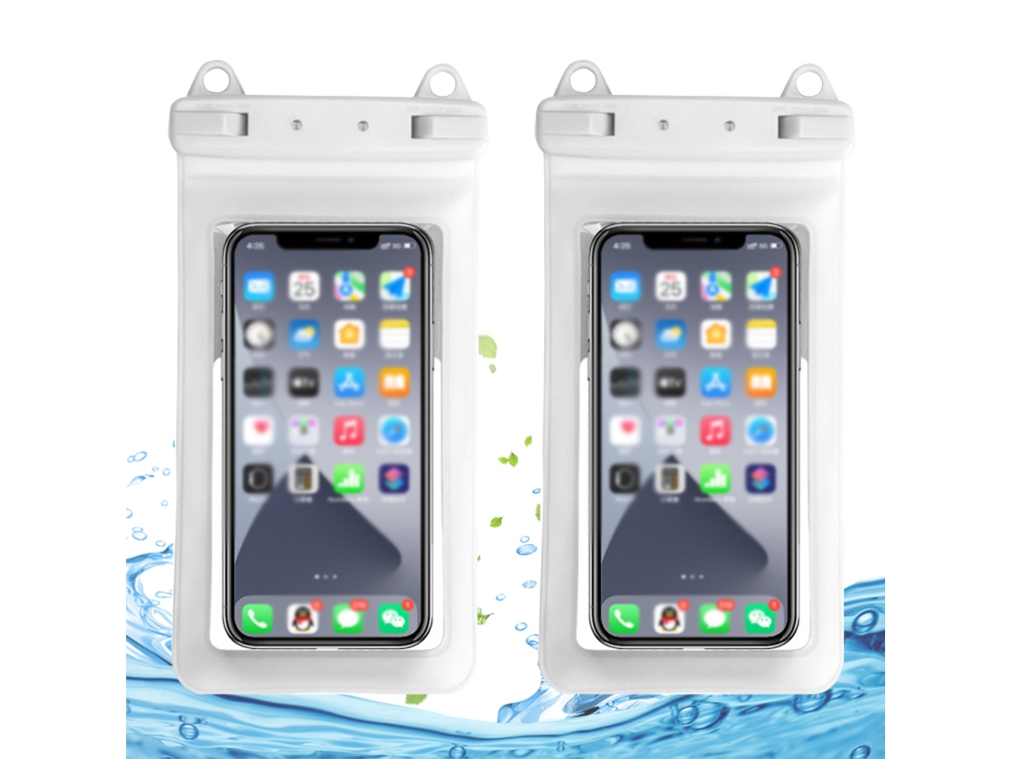 Estuche impermeable para teléfono celular con cordón (paquete de 2), compatible con iPhone 12/13/11, Samsung S22/S20, hasta 7.5 pulgadas