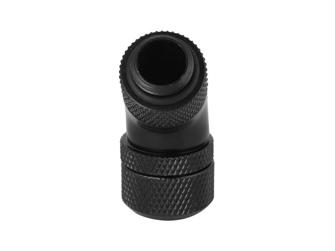 Adaptador De Refrigeración Por Agua De Codos Giratorios De 45° Con Rosca G1/4 Para Tubo Rígido De 9,5x12,7 Negro