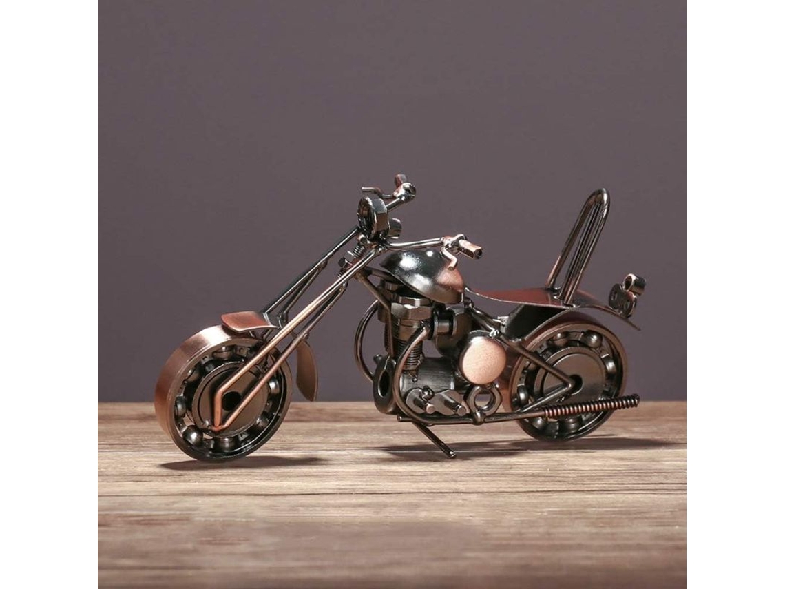 Modelo De Motocicleta Harley De Hierro Forjado, De Estilo Retro Y Con Un Diseño Creativo (bronce).