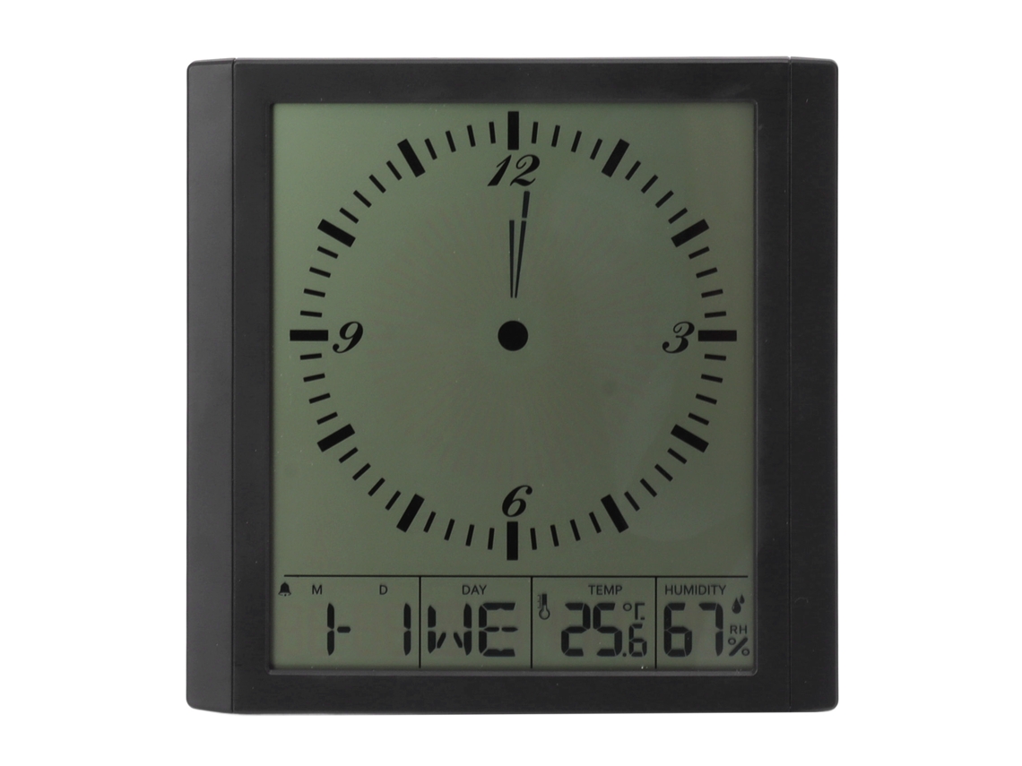 Reloj de pared digital Baok con termómetro e higrómetro, pantalla grande de 8,6 pulgadas, multifuncional para el dormitorio.