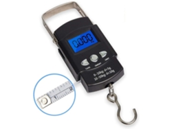 Báscula electrónica portátil, gancho de acero inoxidable, 110 lb/50 kg, báscula postal de pesca de alta precisión con cinta de alimentación integrada para pesca y