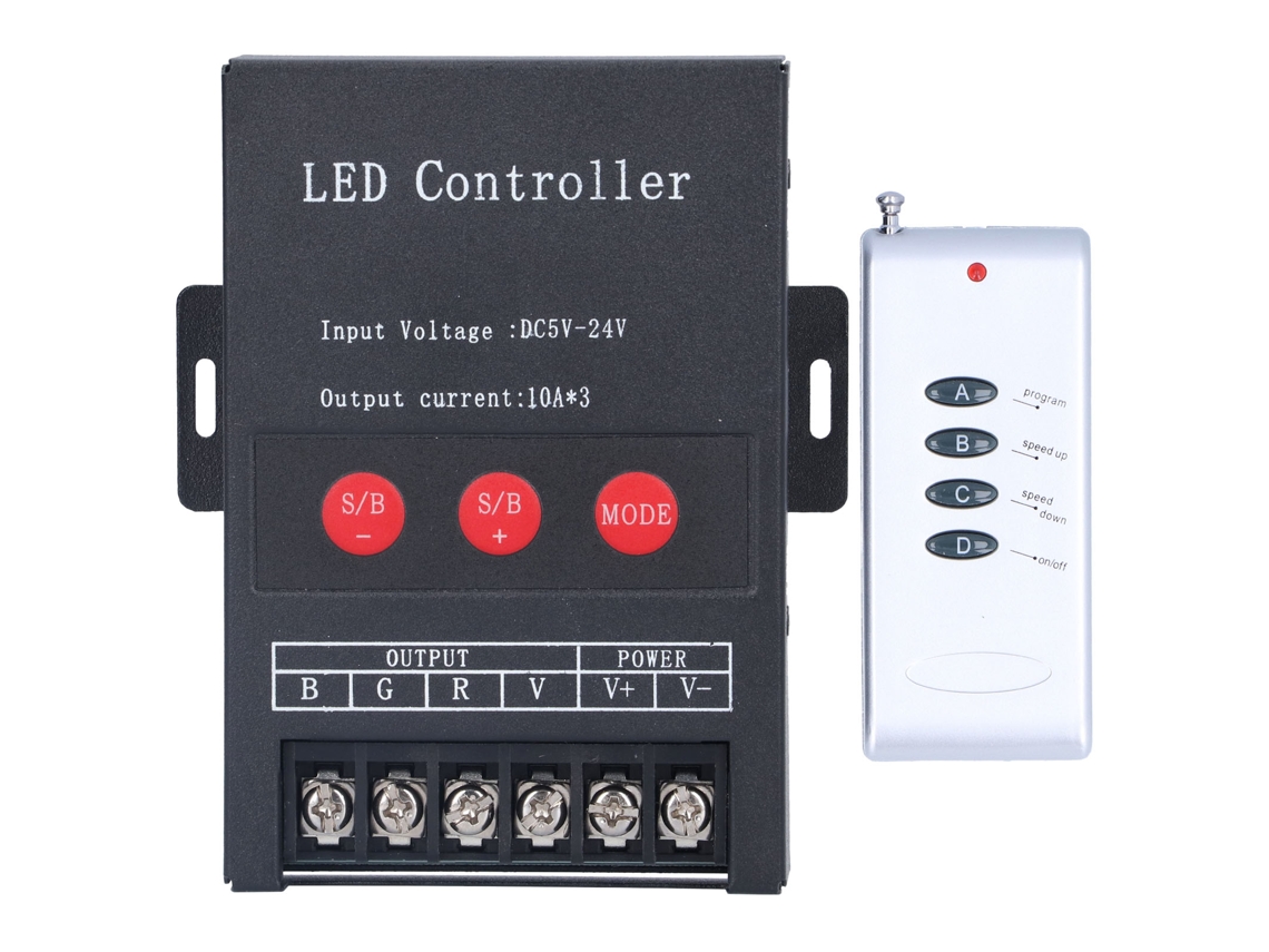 Controlador Led Rgb Pwm Con Control Remoto Para Tira Led Colorida 5v-12v-24v