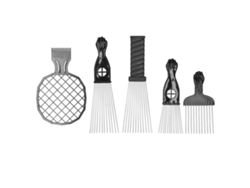 5pcs Peine De Acero Inoxidable Para Pelo Afro African Peine De Giro Conjunto Herramienta De Peinado