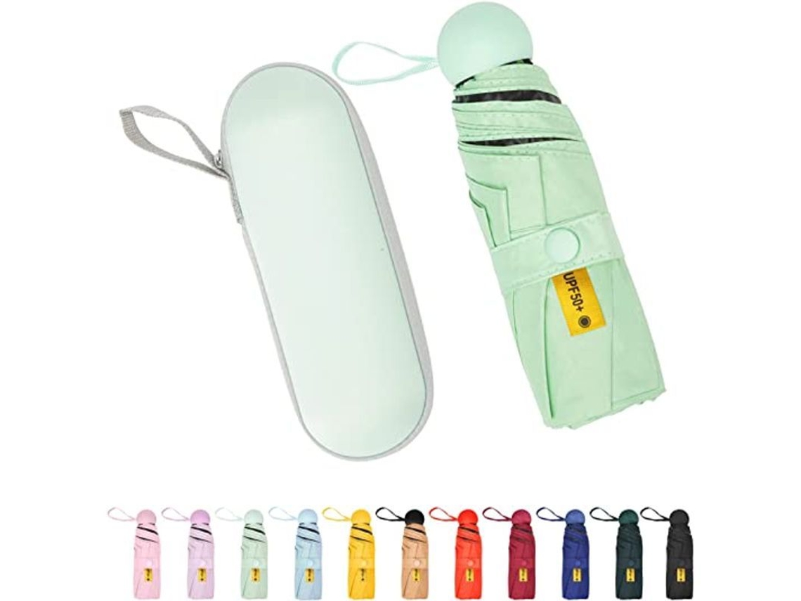 Mini Paraguas De Viaje, Pequeño Y Portátil Para El Sol Y La Lluvia, Resistente Al Viento Y Con Protección Solar.