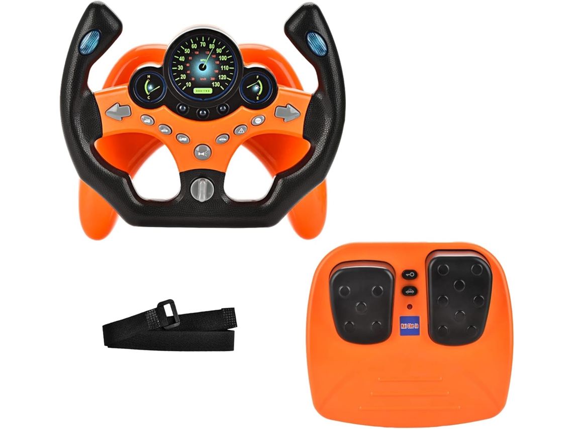 Volante Juguete Eifson Con Pedales De Freno Y Acelerador Con Luz Y Sonido (naranja)