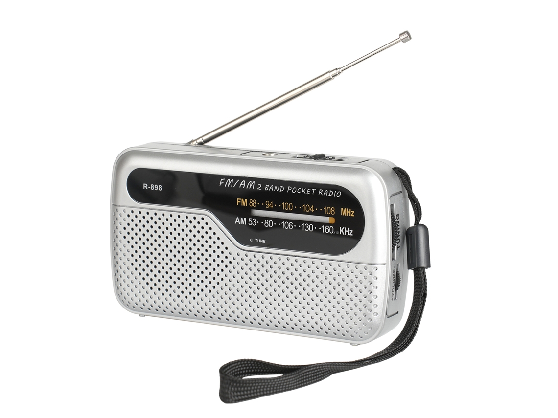 Radio Fm/am Compacto Portátil Exterior Plateado