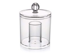 Organizador de Algodón con Tampa, Jarra de Acrílico, Transparente, para Bolas de Algodón y Cotonetes, Multiusos