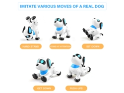 Perro robot electrónico Le Neng K21 con control remoto, voz programable, baile y música. Juguete ideal como regalo de cumpleaños o Navidad para niños.