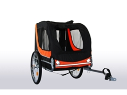 Remolque plegable para bicicleta y perro B.active naranja y negro (máx. 40 kg)
