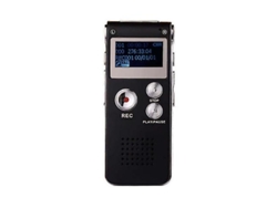 Grabadora digital con activación por voz, micrófono con clip LED, reducción de ruido, batería de larga duración, recargable por USB, 32 GB, Yizhood (negro)