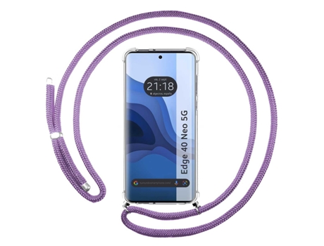 Funda Suspensa para Motorola Edge 40 Neo 5G TUMUNDOSMARTPHONE Silicona Morado