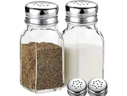 Juego De Salero Y Pimentero De Vidrio Con Tapa De Acero Inoxidable - Frascos Decorativos Para Especias Para La Cocina