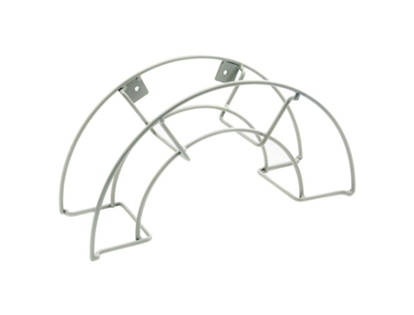 Soporte manguera pared metalica 1/2 luna color gris