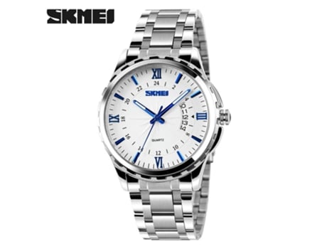 Relojes de Cuarzo para Hombre Relojes de Pulsera Impermeables con Fecha, Reloj Luminoso de Acero Inoxidable-Tira de Acero Azul LUUCOZK
