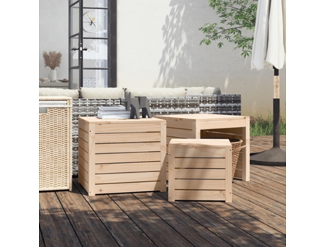 Conjunto 3 de cajas de jardín VIDAXL madera maciza de pino
