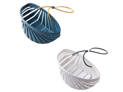 2026-31159-estanteria Colgante Para Fregadero De Cocina Con Drenaje Organizador De Esponjas Jabon 2 Piezas Azul Blanco