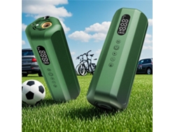 Bomba De Aire Portátil Verde De 4000 Mah Y 150 Psi, Inflador Eléctrico Multifuncional Con Manómetro Digital, Inflado Rápido Para Neumáticos De Coche,