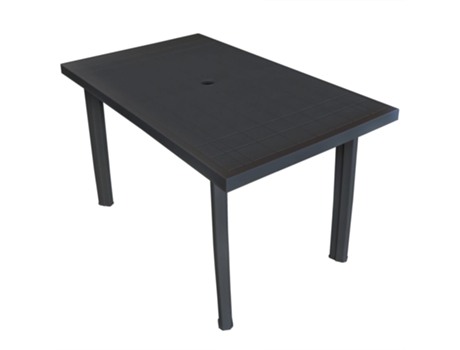 MAISON EXCLUSIVE Mesa de jardín de plástico gris antracita 126x76x72 cm