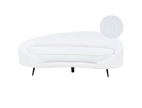 BELIANI Sofá 3 Plazas Savar Bouclé Blanco 183X84X69