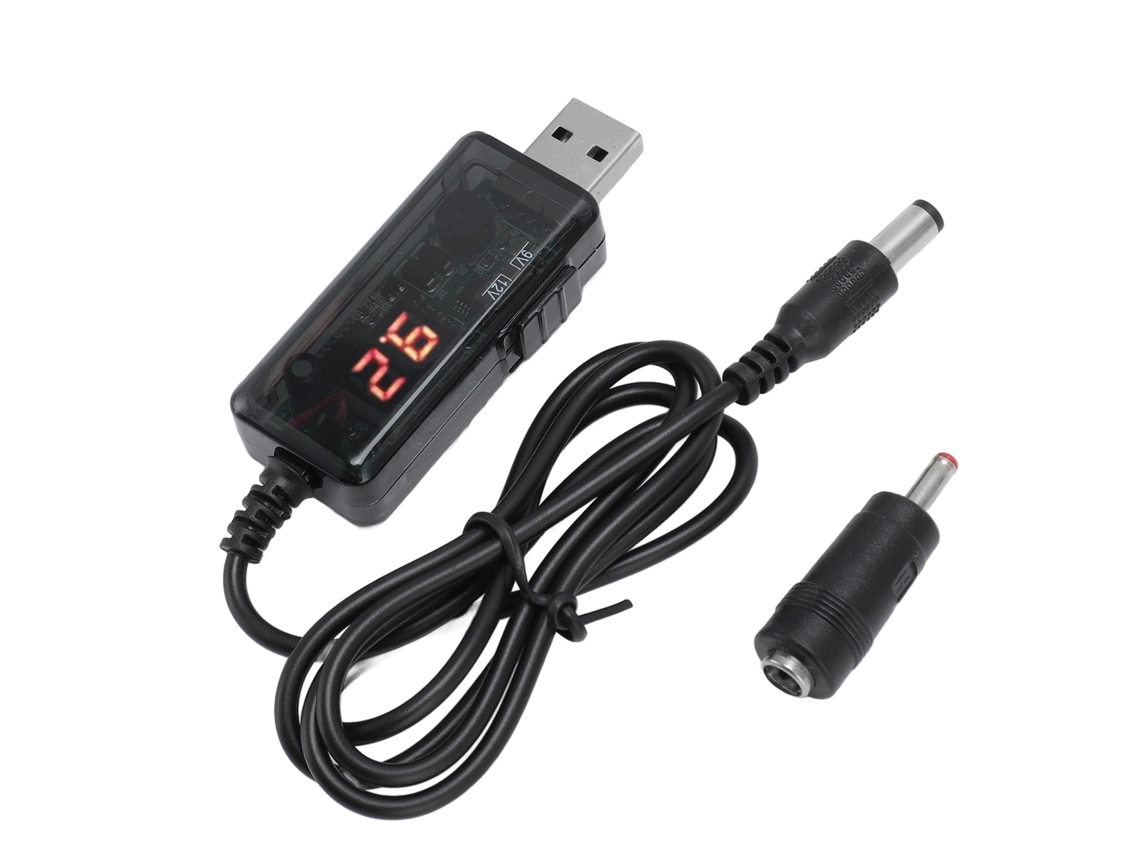 Cabo Boost De Banco De Energia Usb Com Display Hd 9v 12v Para Roteador E Modem Óptico