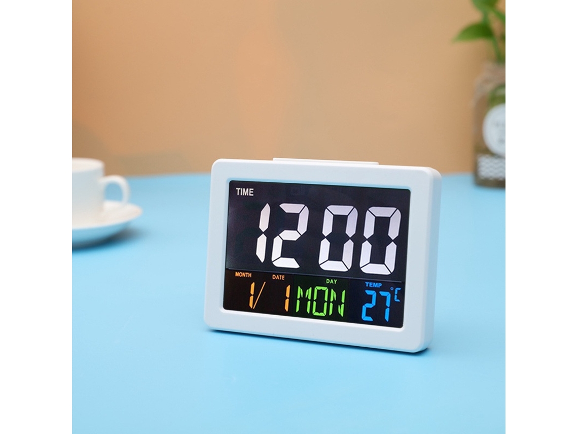Reloj Despertador Digital Con Pantalla Led Grande De 5,5", Volumen De Alarma Ajustable Y 6 Niveles De Brillo (negro).