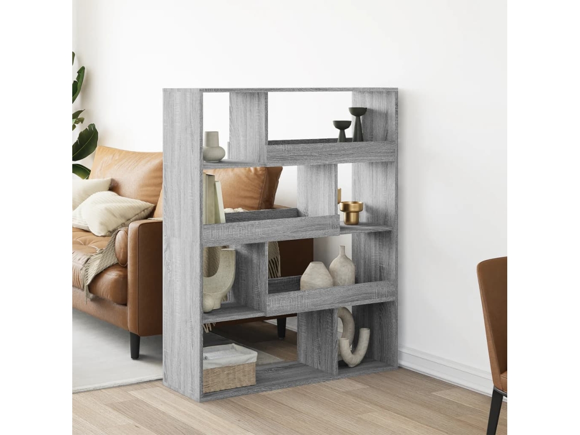 Biombo de madera de 100 x 33 x 125,5 cm, gris Sonoma, WSD508485, Adorable Home