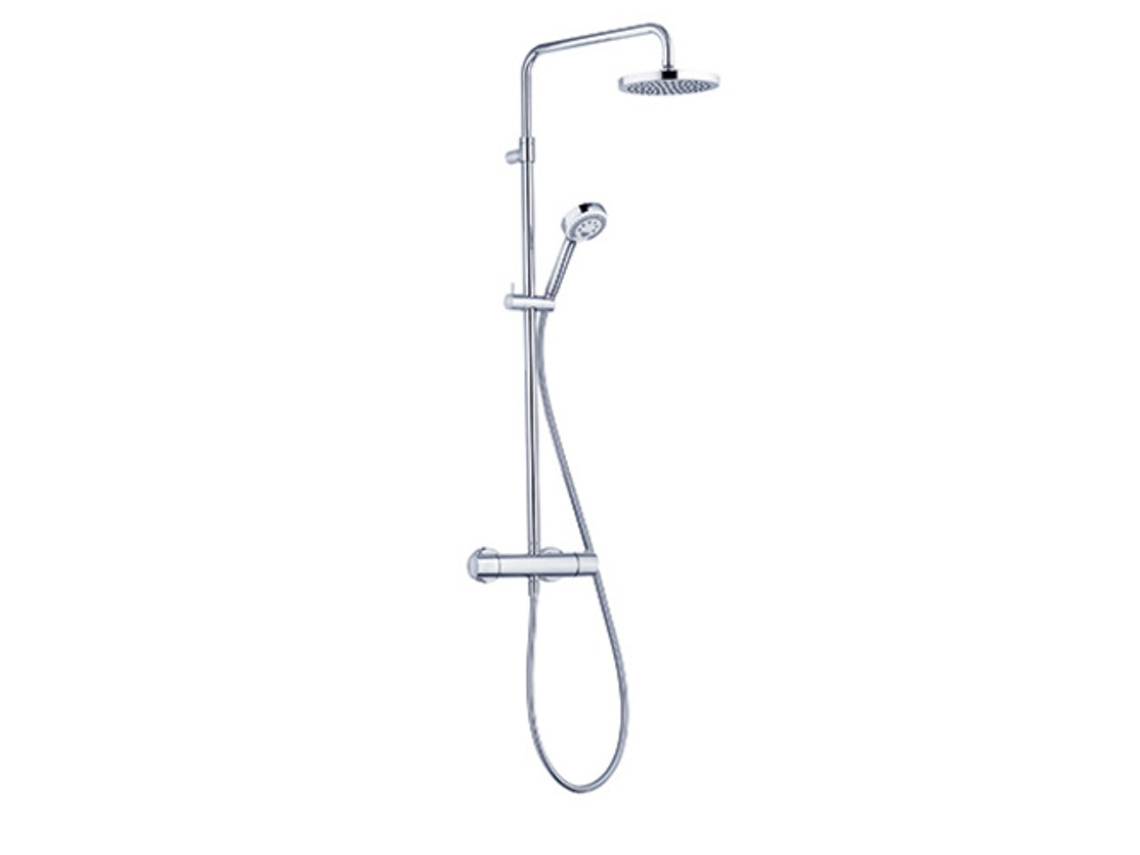 Sistema de ducha doble Logo con termostato, montaje en pared, Hotstop, cromado, 6809205 00 Kludi