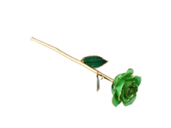Rosa Verde De Oro De 24 Quilates, Bañada En Oro, Rosa Real Preservada, Regalo Artesanal De Amor Eterno.