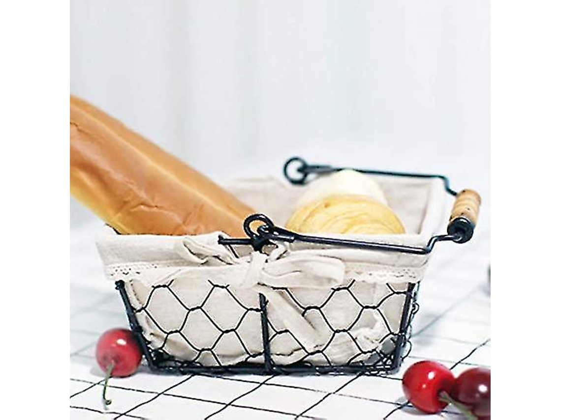 Cesta de almacenamiento portátil para huevos y ropa de cama, con estructura de hierro