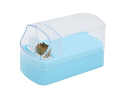 Portabrocas Para Taladro De Uñas Con 30 Orificios, Estuche Con Cepillo De Limpieza, Almacenamiento, Manicura - Azul