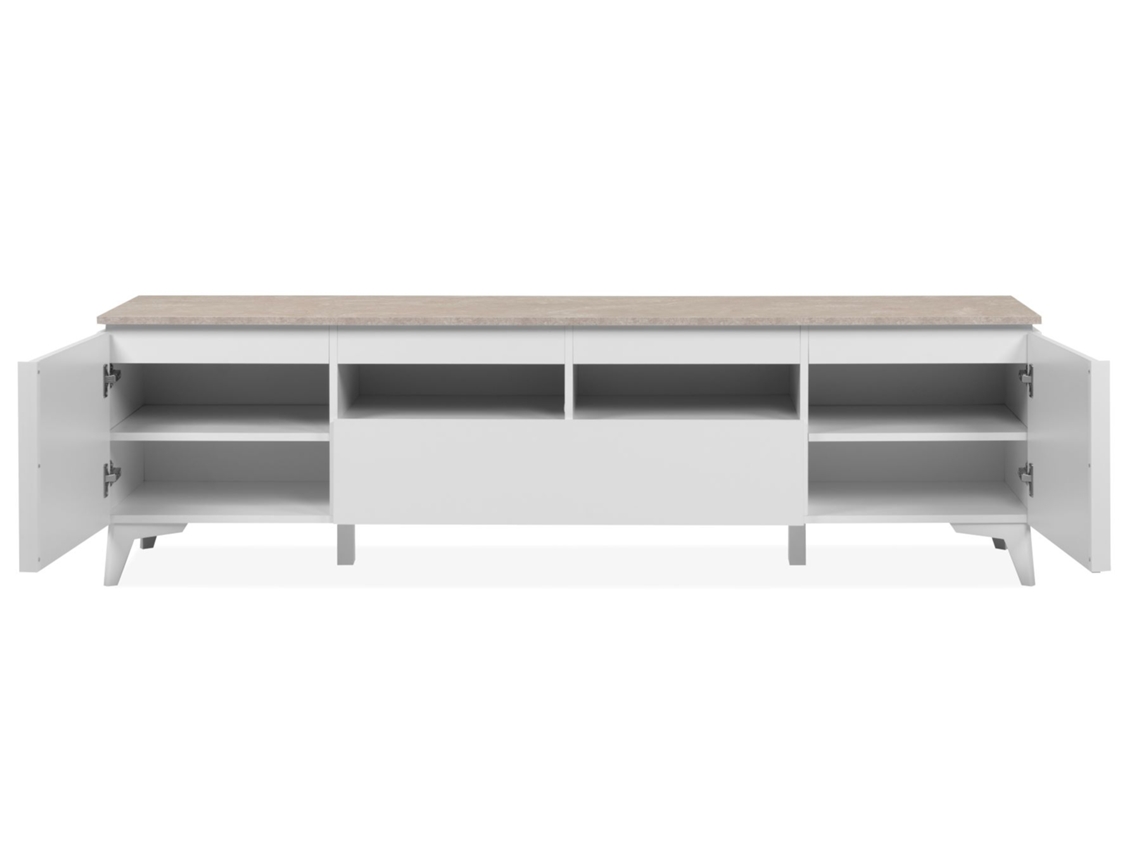 Mueble Tv Bertrix 2 Puertas 1 Cajon 177X51,5X40 Blanco VENPRODIN