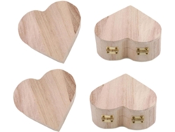 Caja De Joyería De Madera Con 4 Cajas Compactas