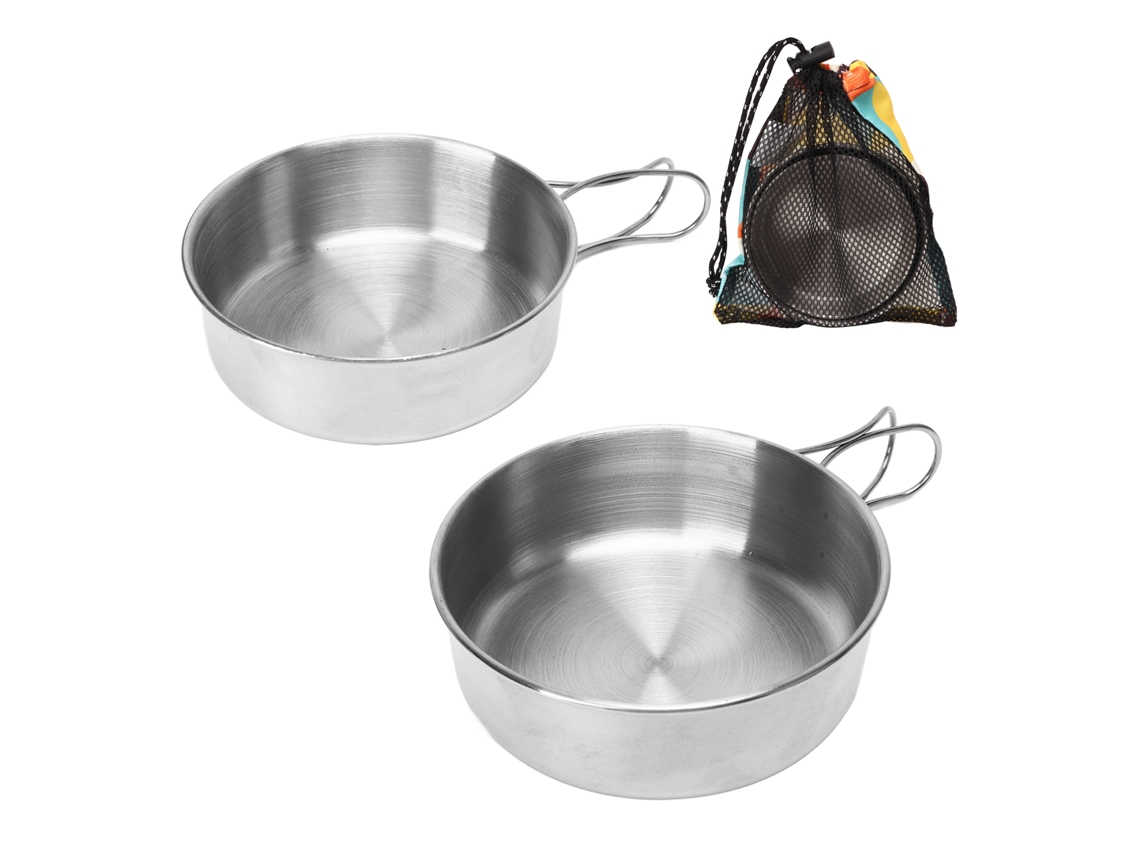 Recipiente Portátil De Acero Inoxidable Para Camping Con Asa Plegable, Kit De Cocina Para Exteriores, Mini Recipiente Para Camping