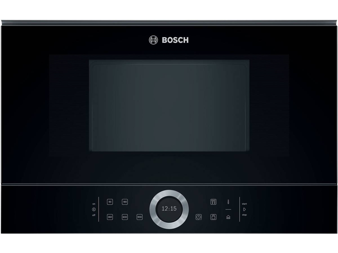 Bosch Bfl634gb1 Microondas cristal negro apertura izquierda 21l touch control sin grill promocionado integrable innowave capacidad de 21 litros gourmet 900w acero 8