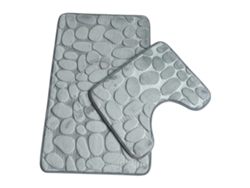 Alfombra De Baño Antideslizante (50x80cm) Y Funda Para Asiento De Inodoro (50x40cm), Lavable.