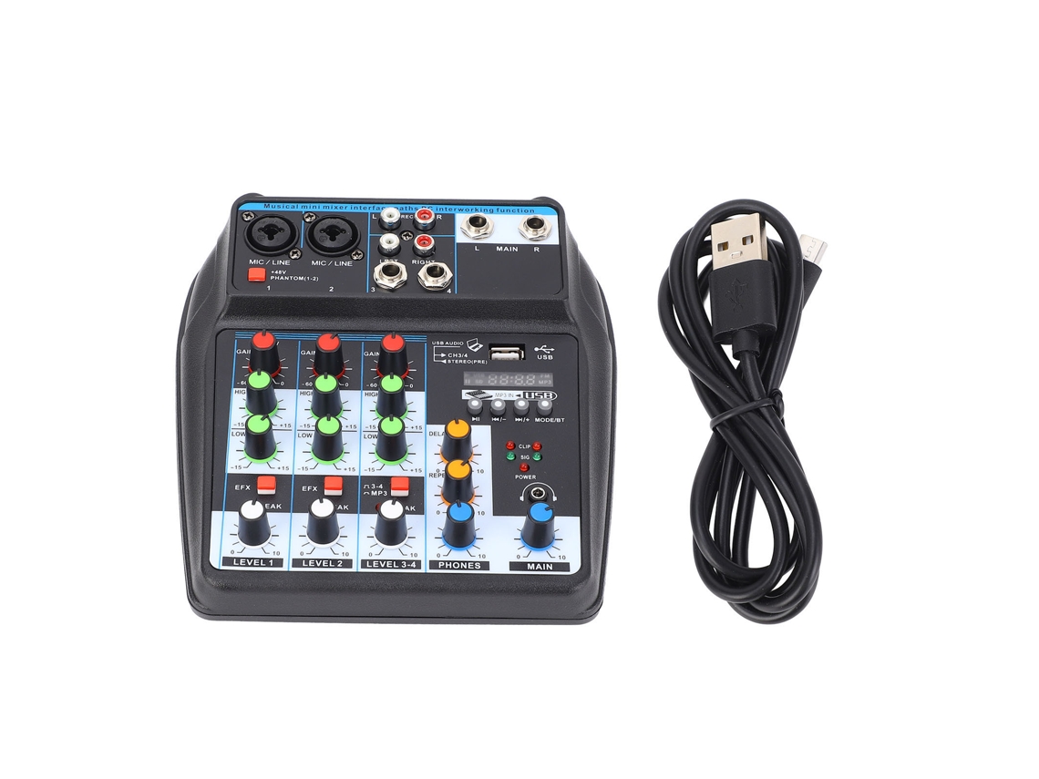 Consola Mini Dj F4-mb De 4 Canales Con Mezclador De Audio Portátil Para Grabación De Karaoke, Transmisión Web Y Funcionamiento Con Batería.